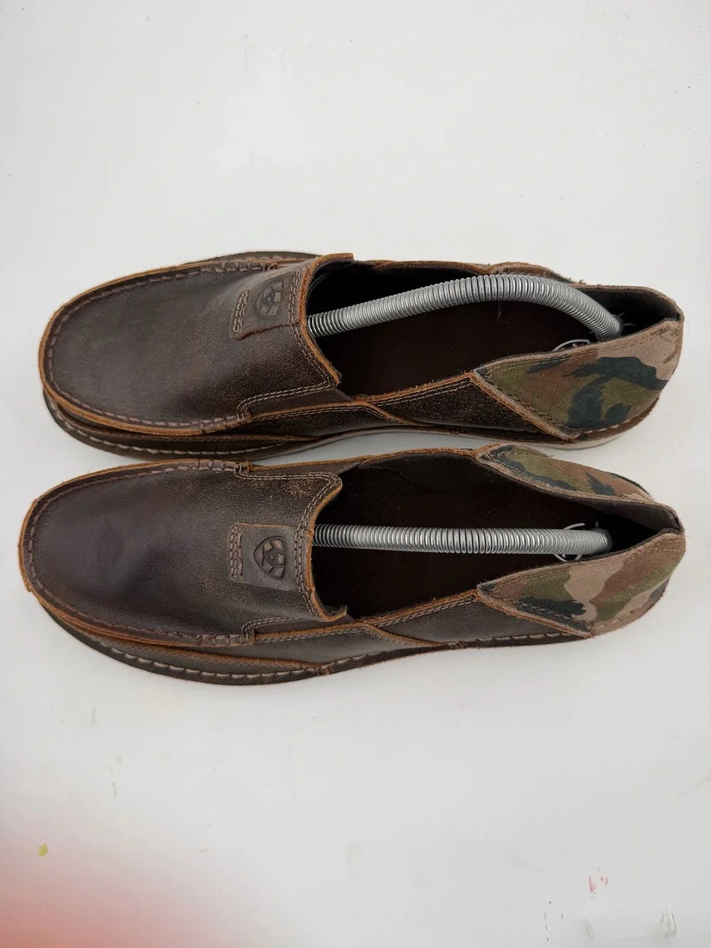 NEW! Ariat Men’s Cruiser Boat -SZ 11.5 D- Brown/Camo Slip-On Shoes Loafers